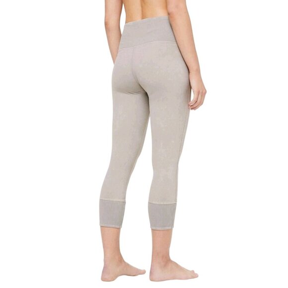Lululemon Wunder Under Cropped 23" Ribbed Washed French Clay Leggings Size 10 - Picture 5 of 8